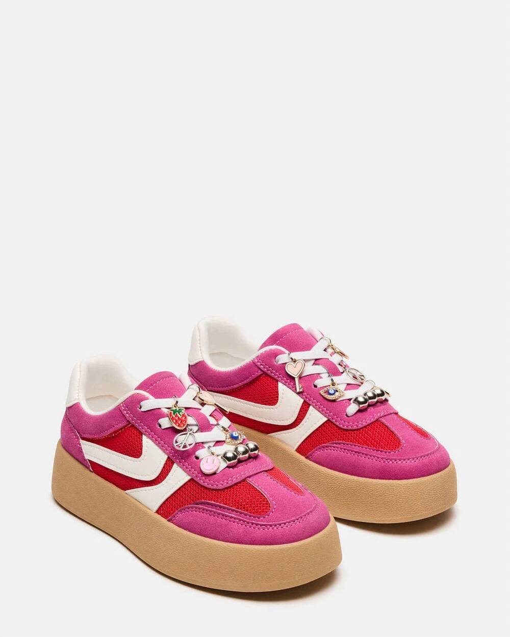 NEW STEVE MADDEN girl's jersey sneaker in pink